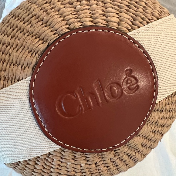 Woody small leather-trimmed raffia basket bag - Picture 7 of 7